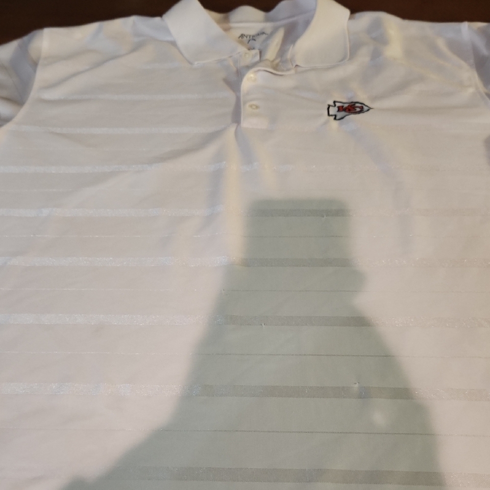 Antigua White Polo Shirt with Embroidered Logo